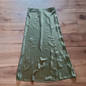 Glam Olive Green Maxi Skirt